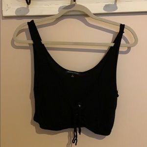 Kendall & Kyle Crop Top with Lace-Up Detail